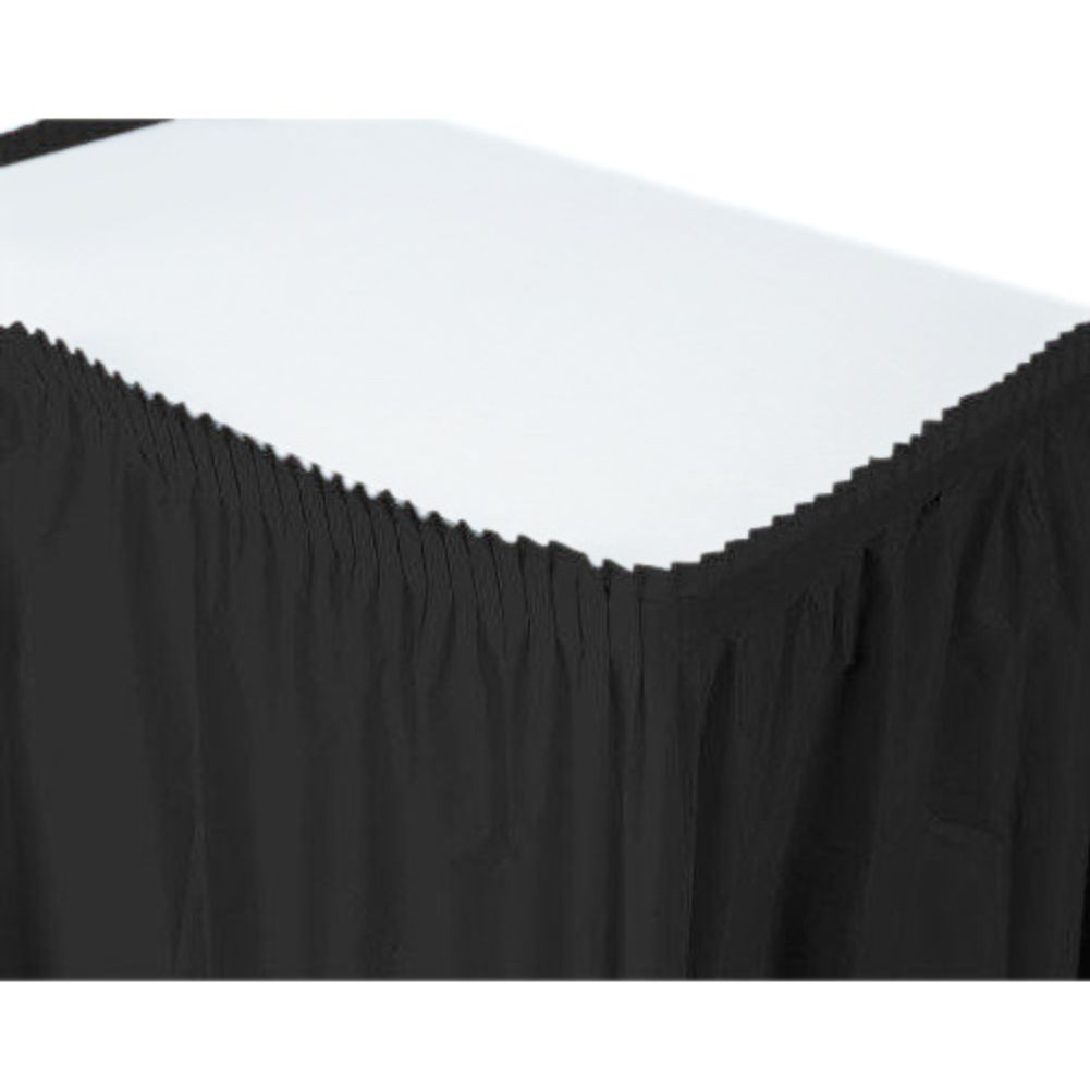 Jet Black Tableskirt Plastic 14' X 29"