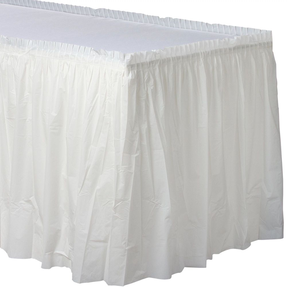 Frosty White Tableskirt Plastic 21' X 29