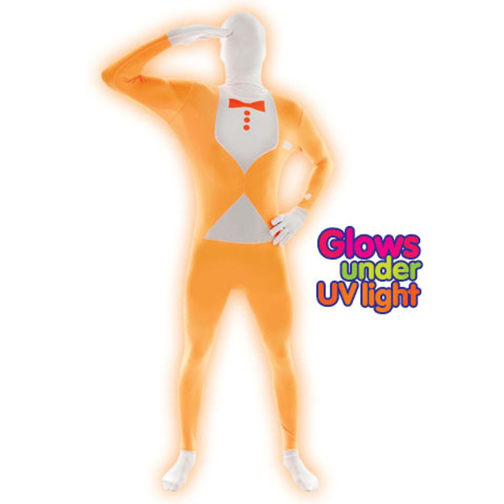 Orange Fluorescent Tuxedo Morphsuit Mens X-Large