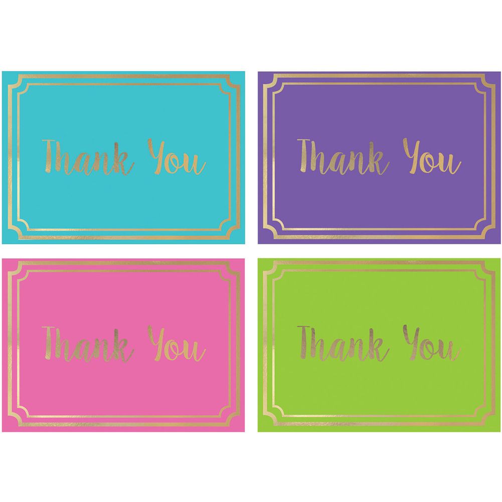 Bright Colors Assorted Thank You Notes (20 ct)