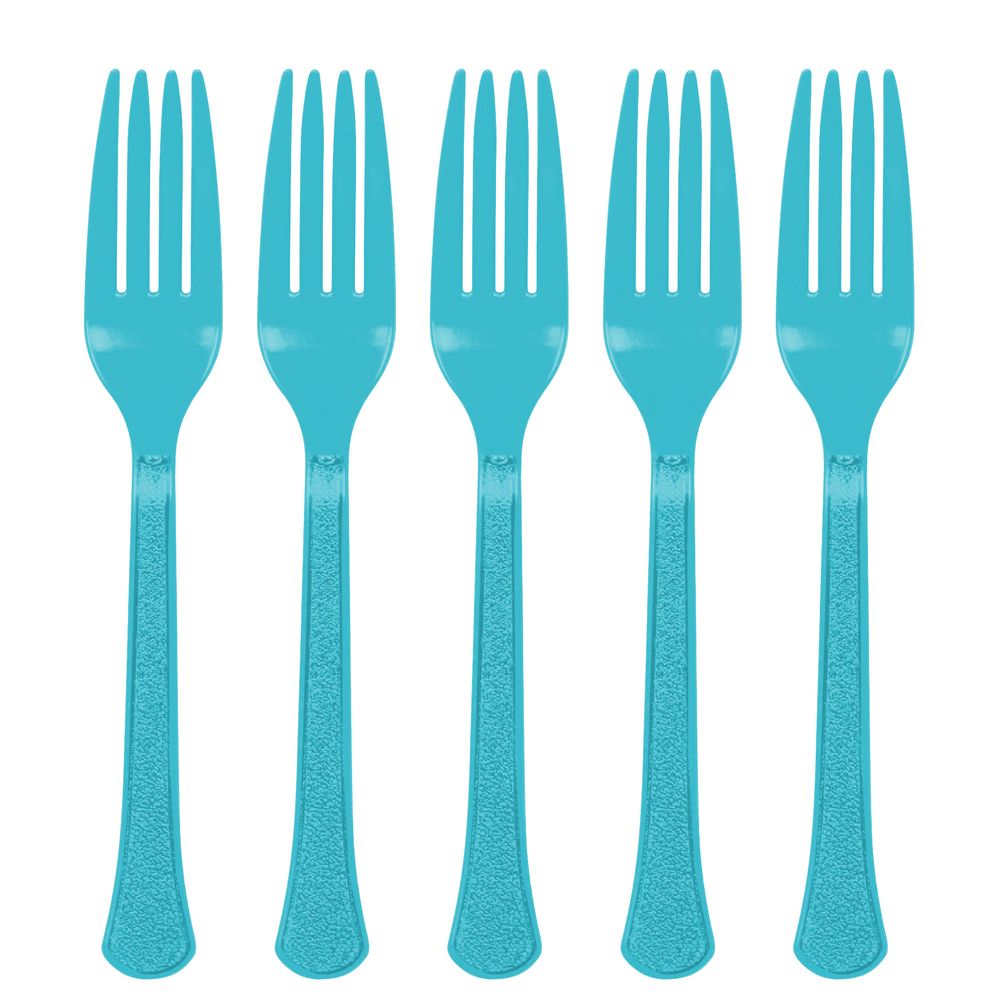 Caribbean Blue Heavy Weight Plastic Forks (20ct)