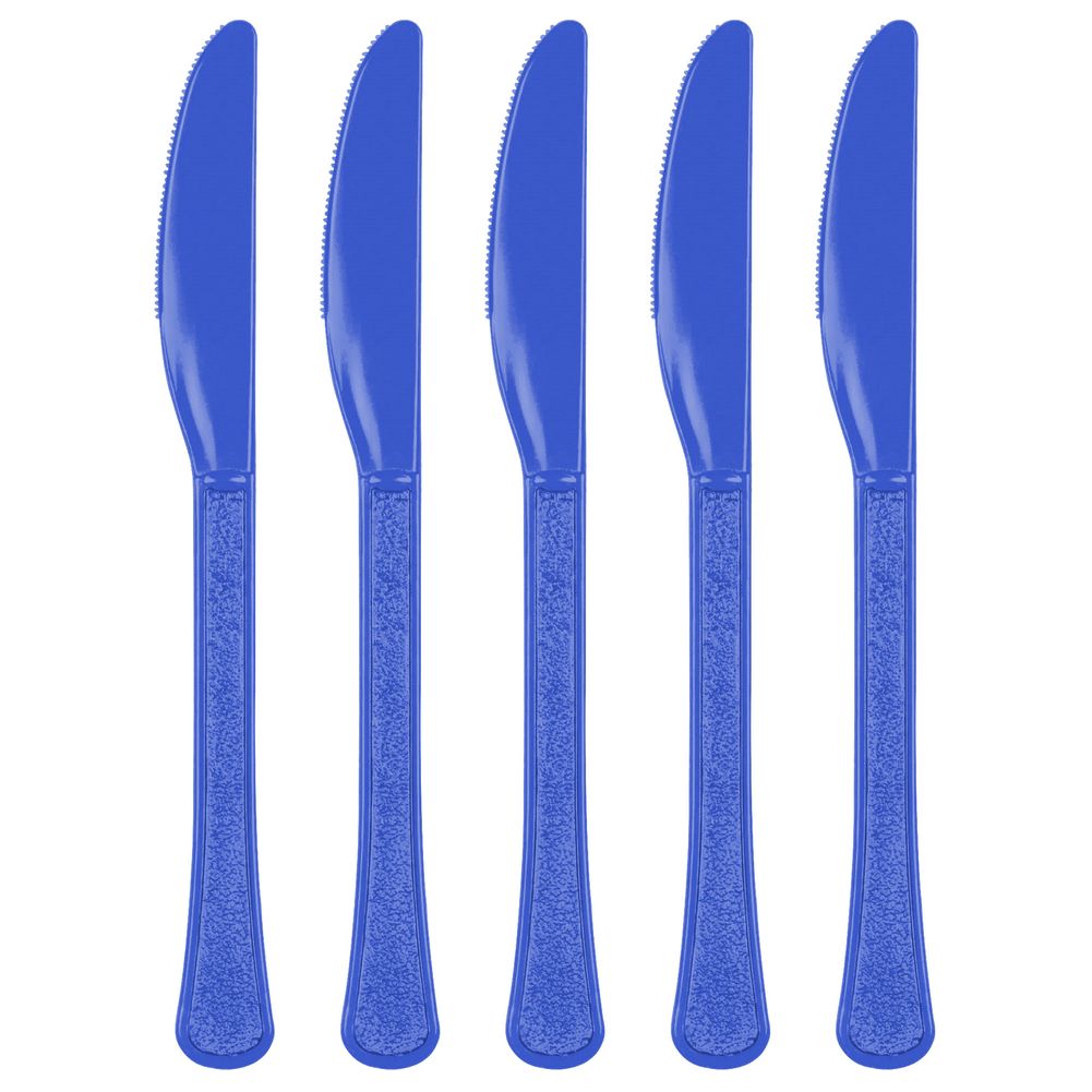 Bright Royal Blue Heavy Weight Plastic Knives (20ct)