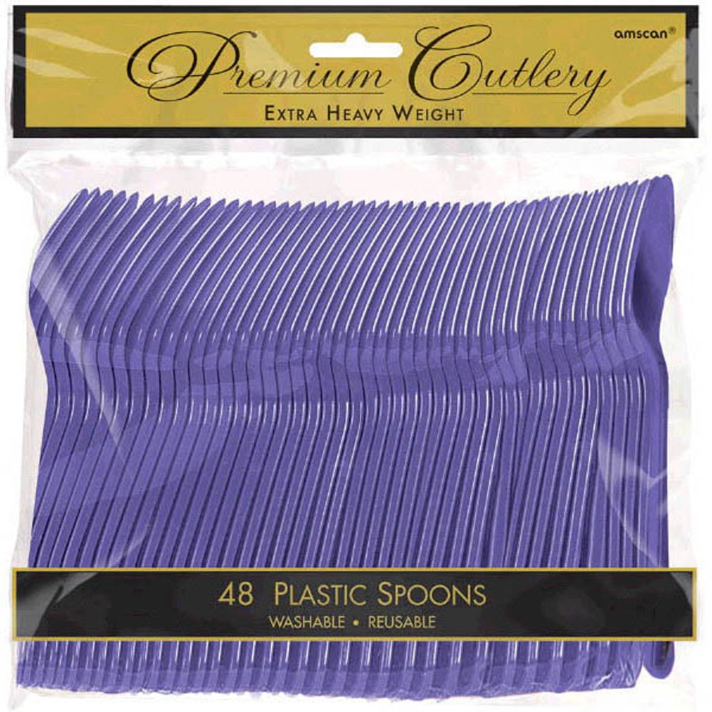 New Purple Plastic Spoons (48ct)