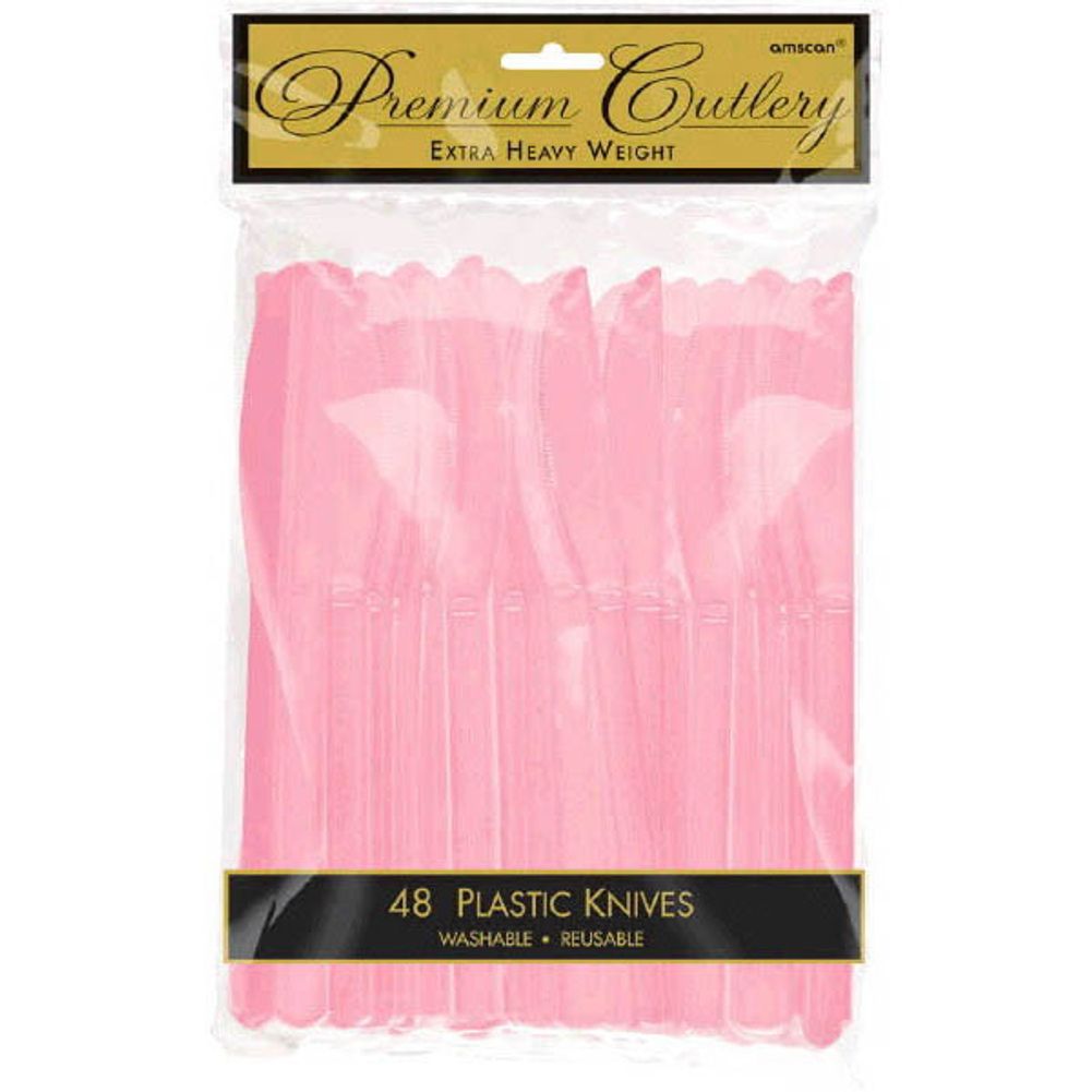 New Pink Knife Heavy Plastic Knives (48ct)