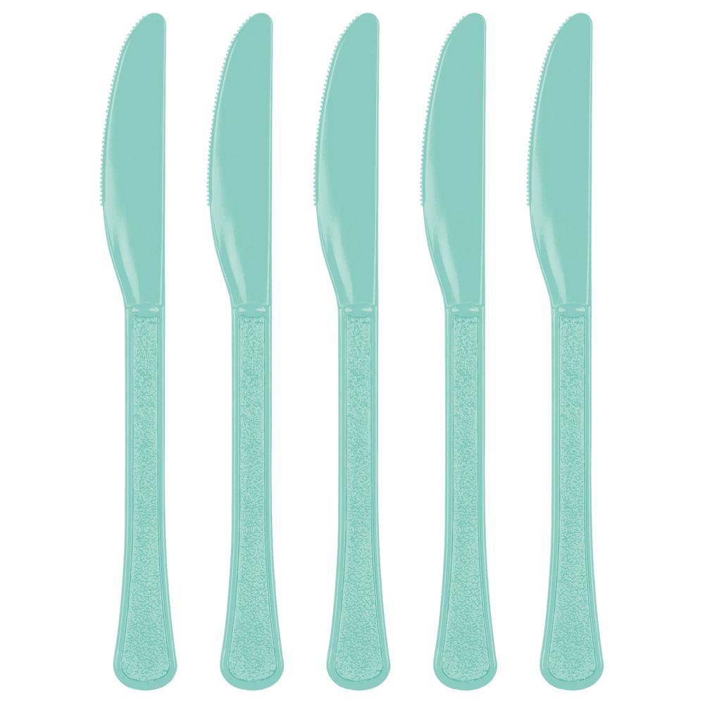 Robins Egg Blue Heavy Weight Plastic Knives (48ct)