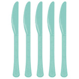 Robins Egg Blue Heavy Weight Plastic Knives (48ct)