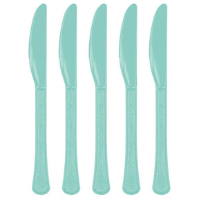 Robins Egg Blue Heavy Weight Plastic Knives (48ct)