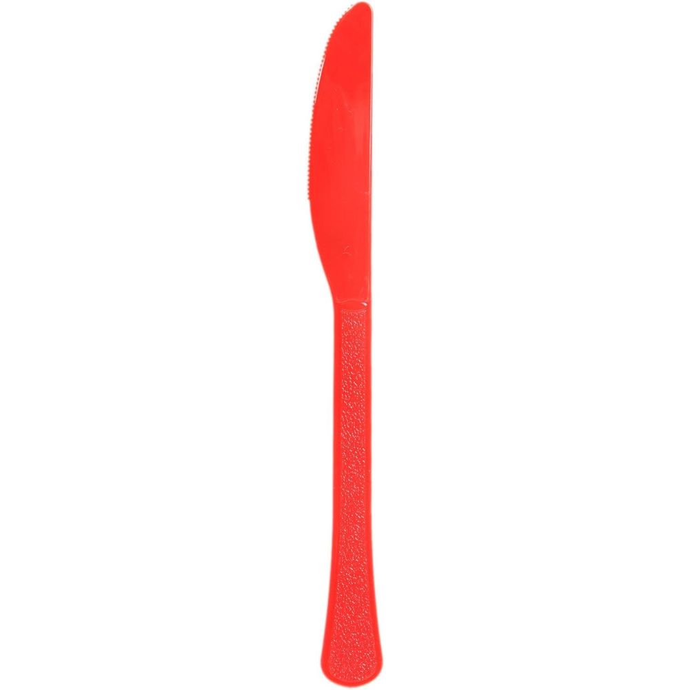 Apple Red Heavy Weight Plastic Knives (48ct)