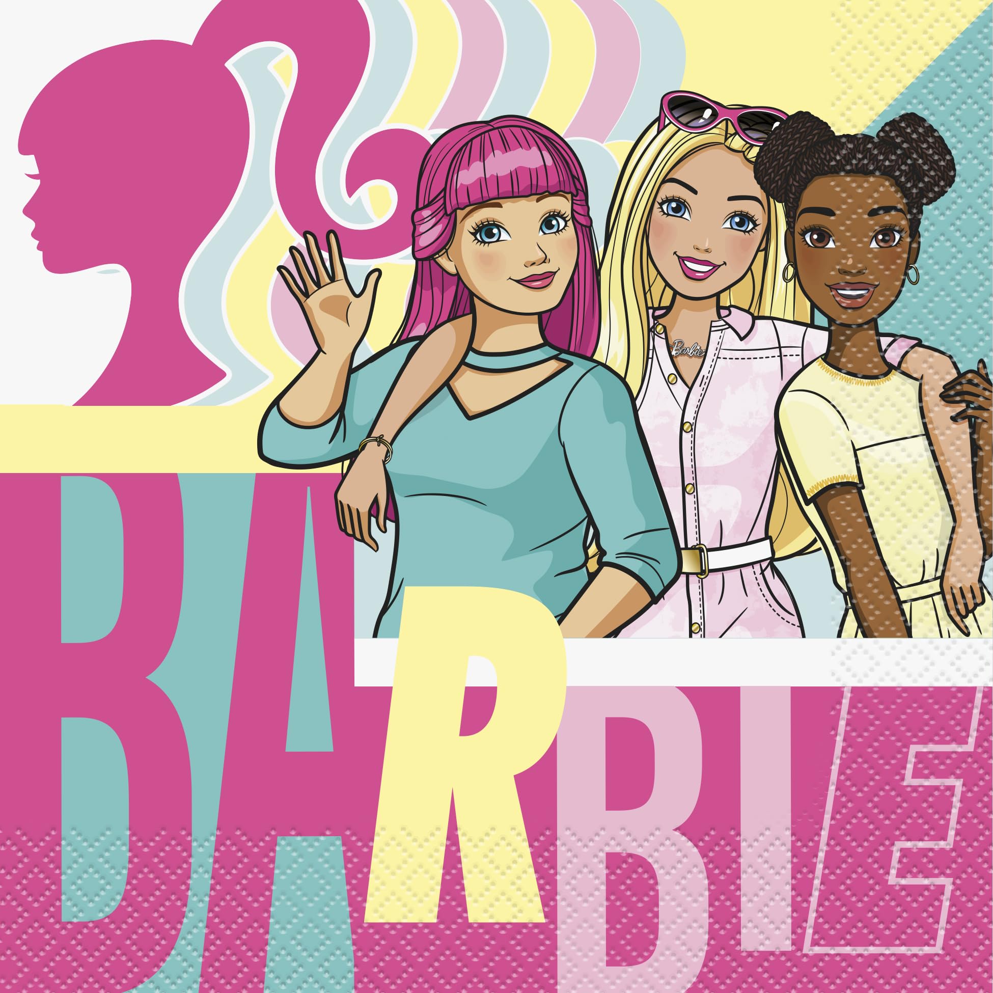 Barbie Birthday Party Kit for 16 – 9 Inch Plates, Napkins, Table Cover and Cups (49 pc) – photo 4