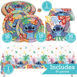 Lilo and Stitch Birthday Party Kit for 16 – 9 Inch Plates, 7 Inch Plates, Napkins and Table Cover (49 pc) – photo 2