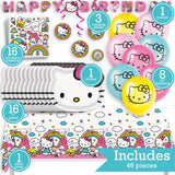 Hello Kitty Birthday Party Kit for 16 – 9 Inch Plates, Napkins, Table Cover, Banner, Balloons and Swirl Decorations (45 pc) – photo 2