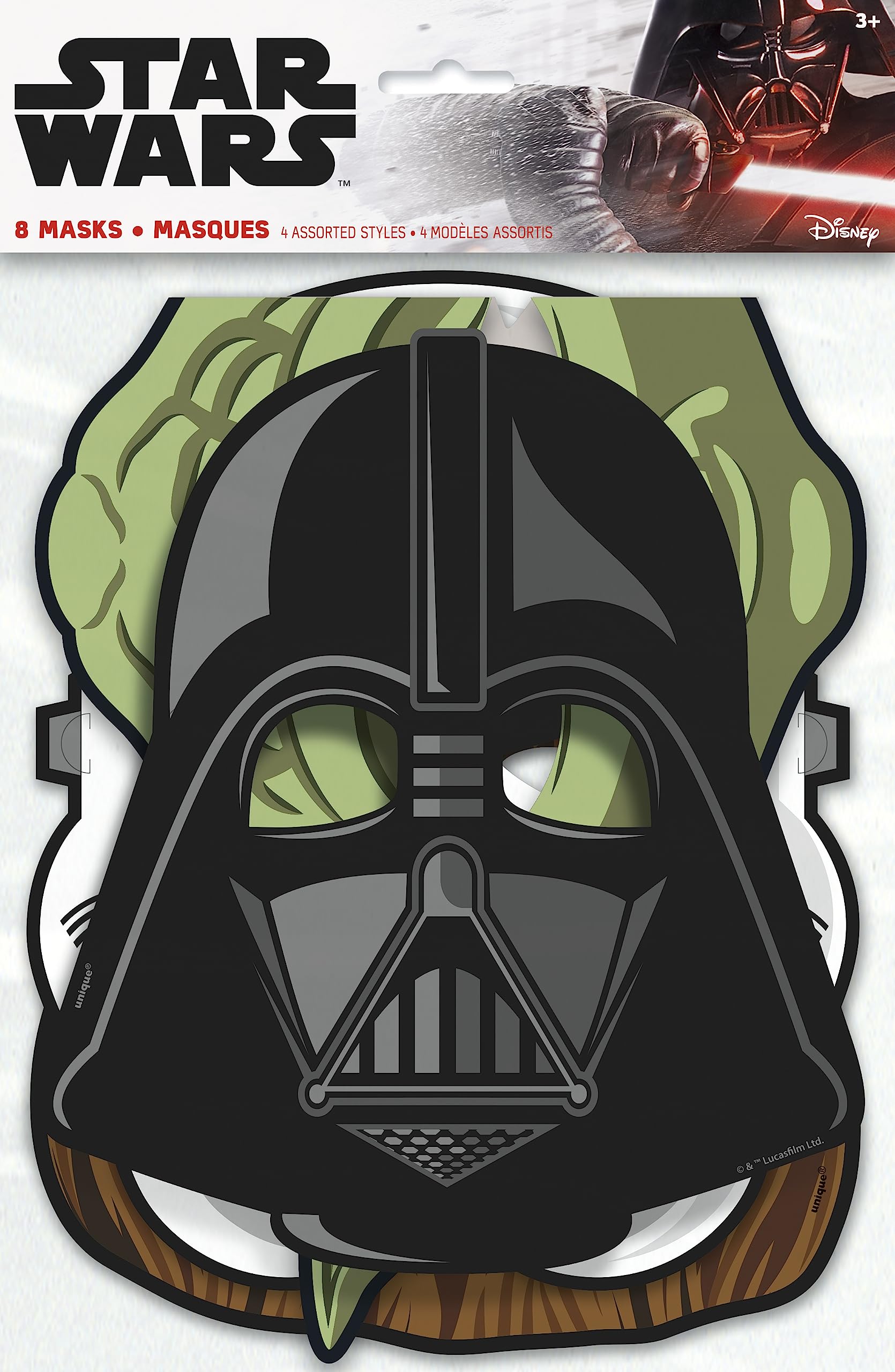 Star Wars Birthday Party Kit for 16 – 9 Inch Plates, Napkins, Table Cover, Banner, Balloons and Party Masks (58 pc) – photo 8