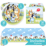 Bluey Birthday Party Kit for 16 – 9 Inch Plates, Napkins and Table Cover (33 pc) – photo 2