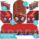 Spider-Man Birthday Party Kit for 16 – 9 Inch Plates, Napkins, Table Cover and Cups (49 pc) – photo 2