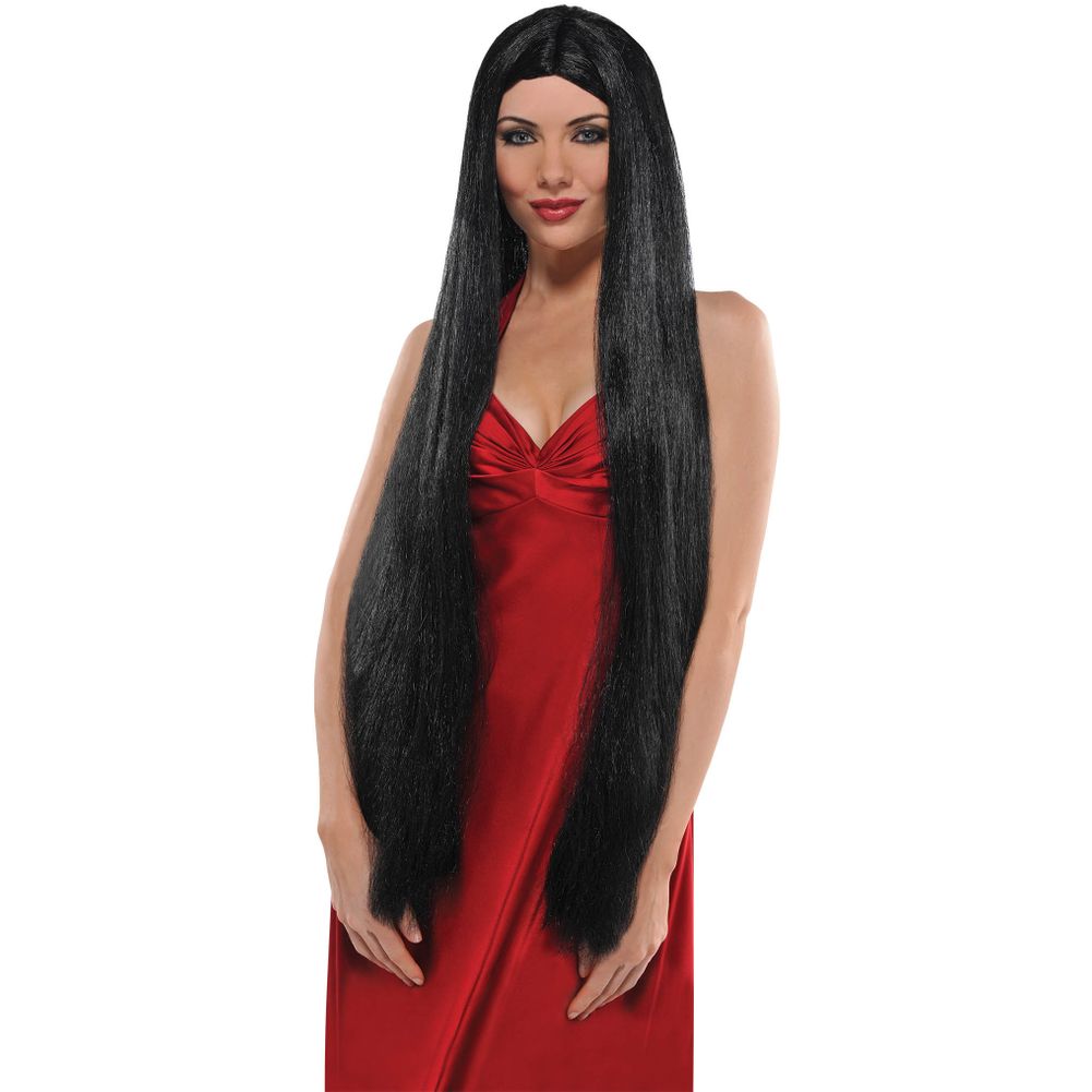 36" Black Witch Wig