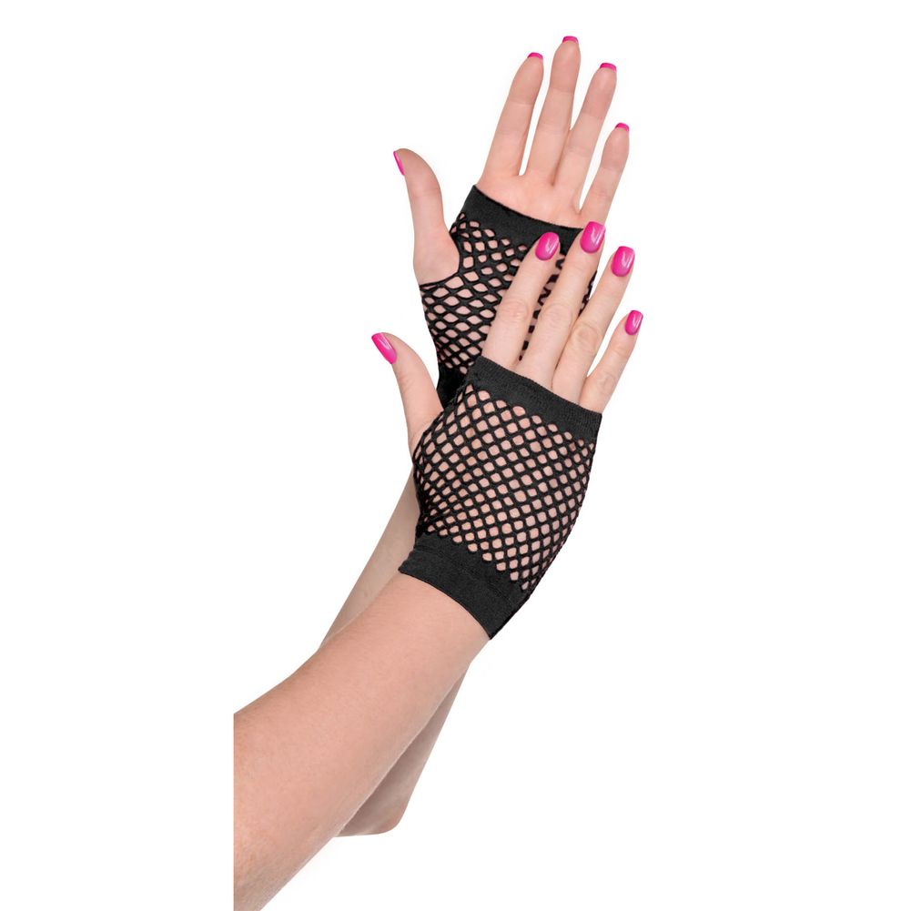 Black Fishnet Short Gloves (1ct)