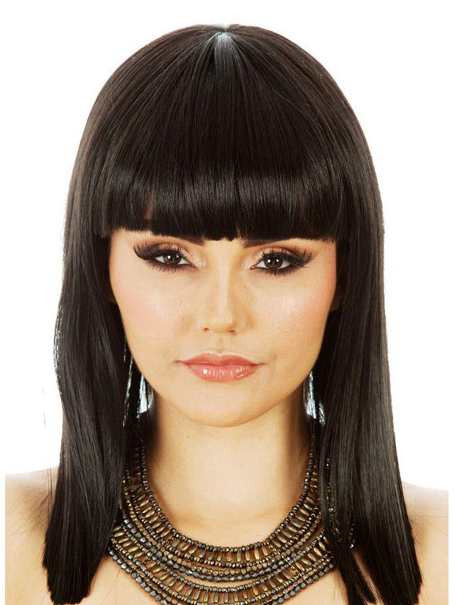Long Straight Black Bob With Bangs costume wig, photo 1 of 4