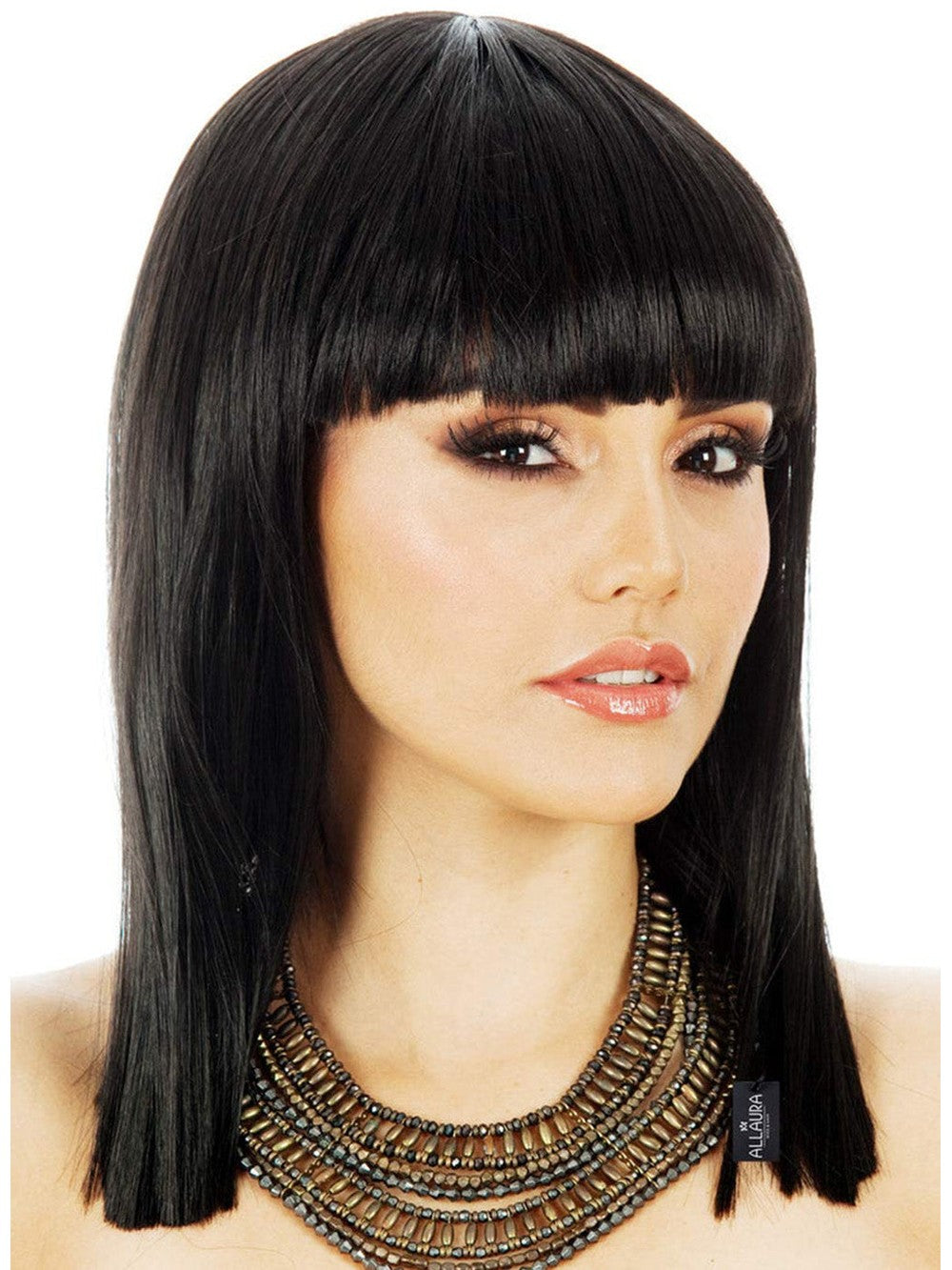 Long Straight Black Bob With Bangs costume wig, photo 1 of 4
