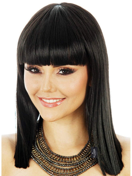 Long Straight Black Bob With Bangs costume wig, photo 1 of 4