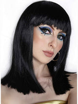 Long Straight Black Bob With Bangs costume wig, photo 1 of 4