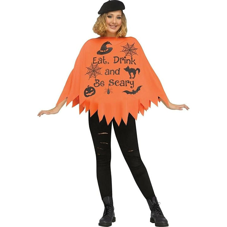Pumpkin Party Poncho Adult