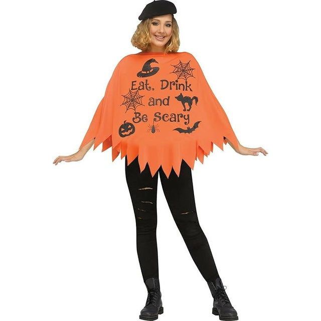 Pumpkin Party Poncho Adult