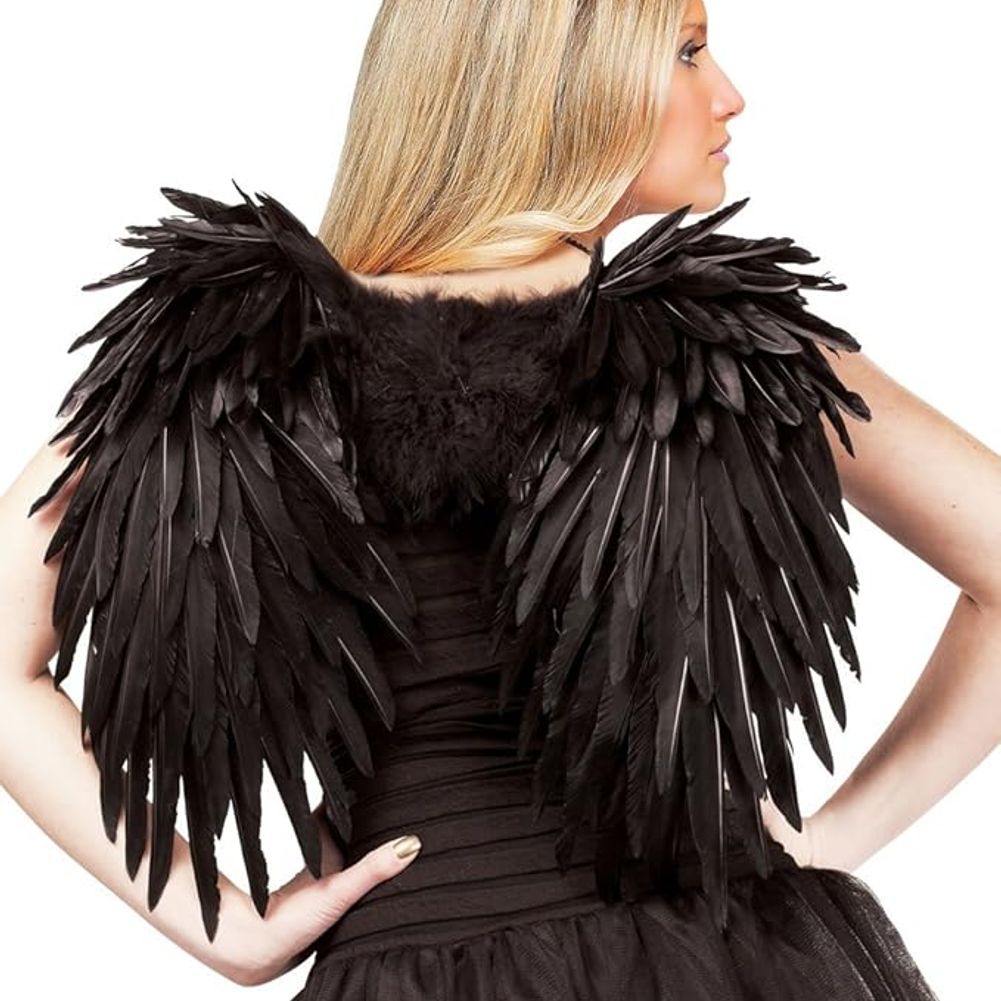 Angelic Feather Wings Black