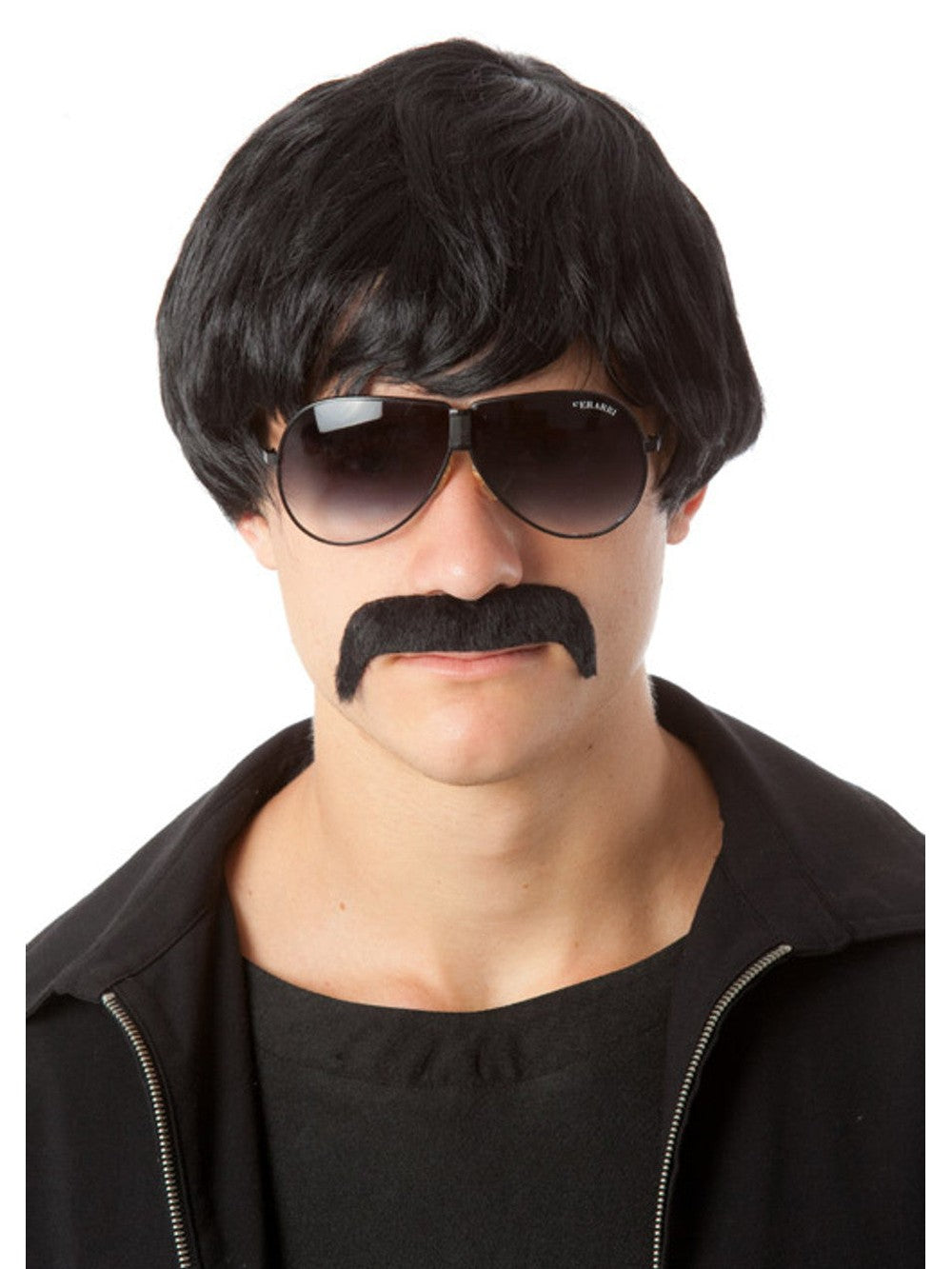 70s Classic Black Wig & Moustache costume wig, photo 1 of 3