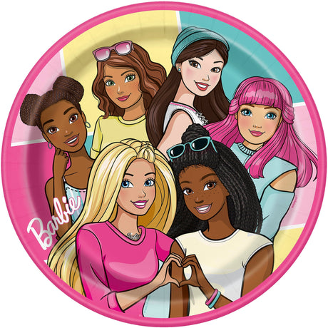 Barbie Birthday Party Kit for 16 – 9 Inch Plates, Napkins, Table Cover, Banner and Balloons (42 pc) – photo 3