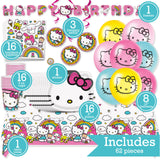 Hello Kitty Birthday Party Kit for 16 – 9 Inch Plates, Napkins, Table Cover, Banner, Balloons, Swirl Decorations and Cups (61 pc) – photo 2
