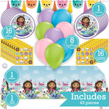 Gabby's Dollhouse Birthday Party Kit for 16 – 9 Inch Plates, Napkins, Table Cover, Banner and Balloons (49 pc) – photo 2