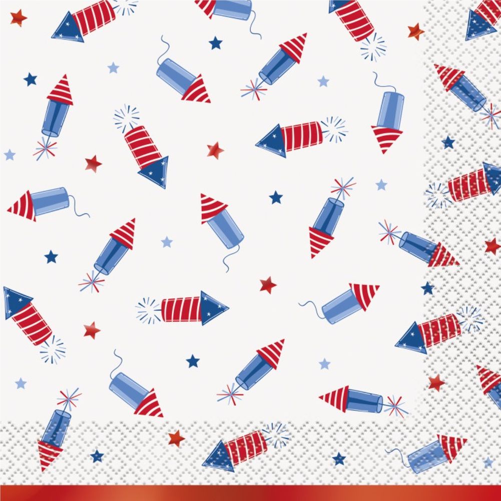 Patriotic USA Foil Stamped Luncheon Napkins (16ct)