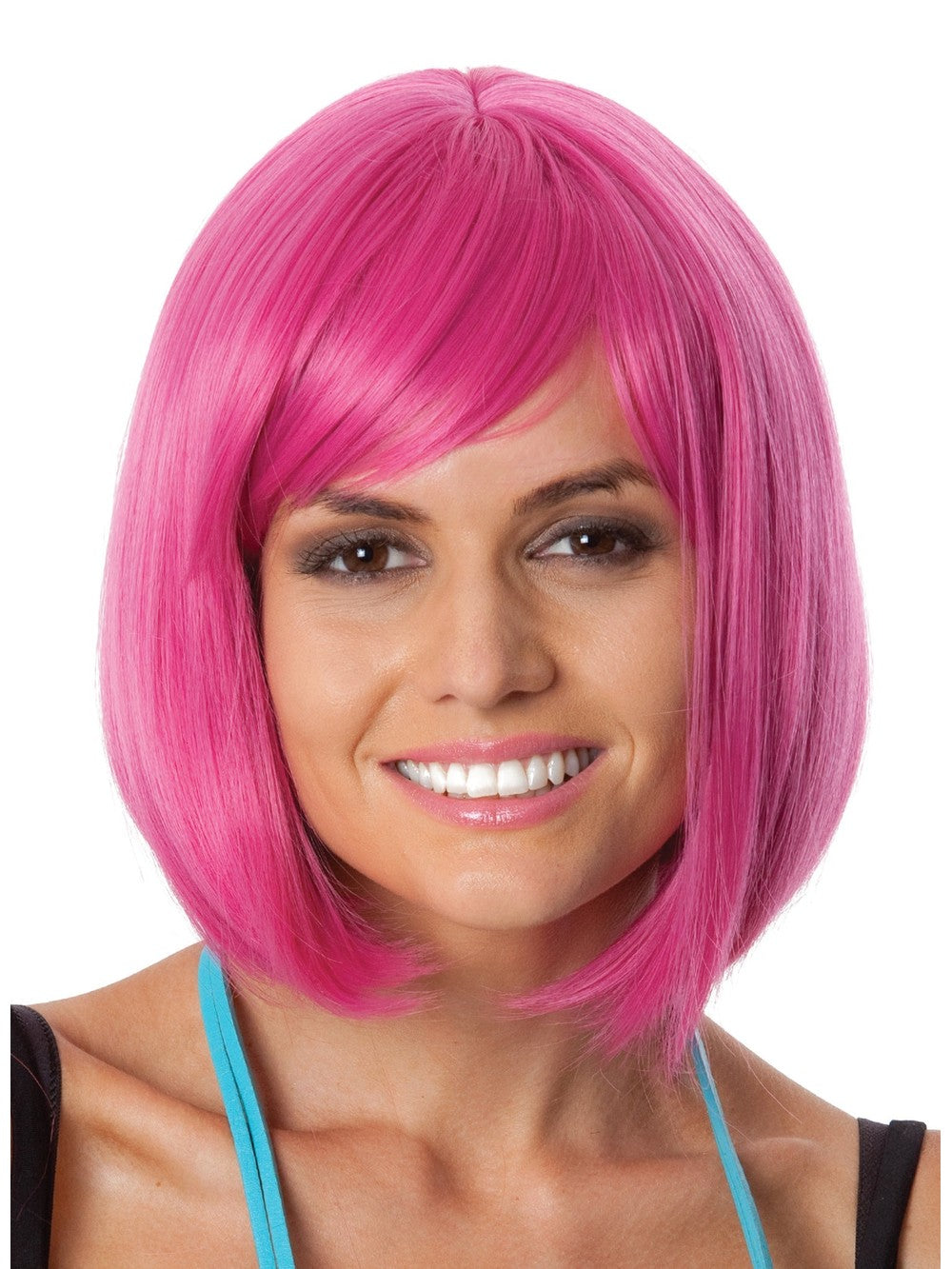 Bright Pink Bob Wig costume wig
