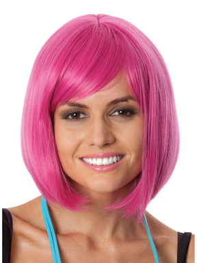 Bright Pink Bob Wig costume wig