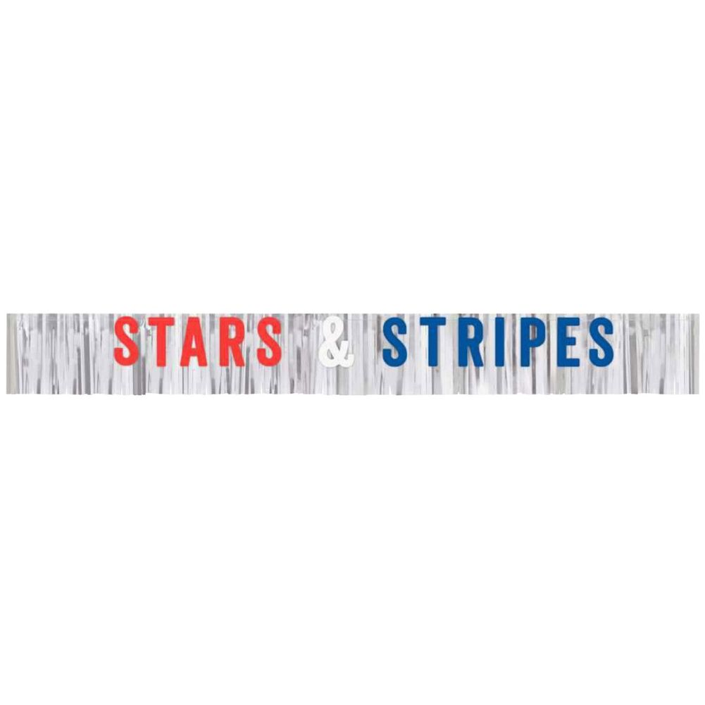Stars and Stripes Letter Banner with Foil Fringe