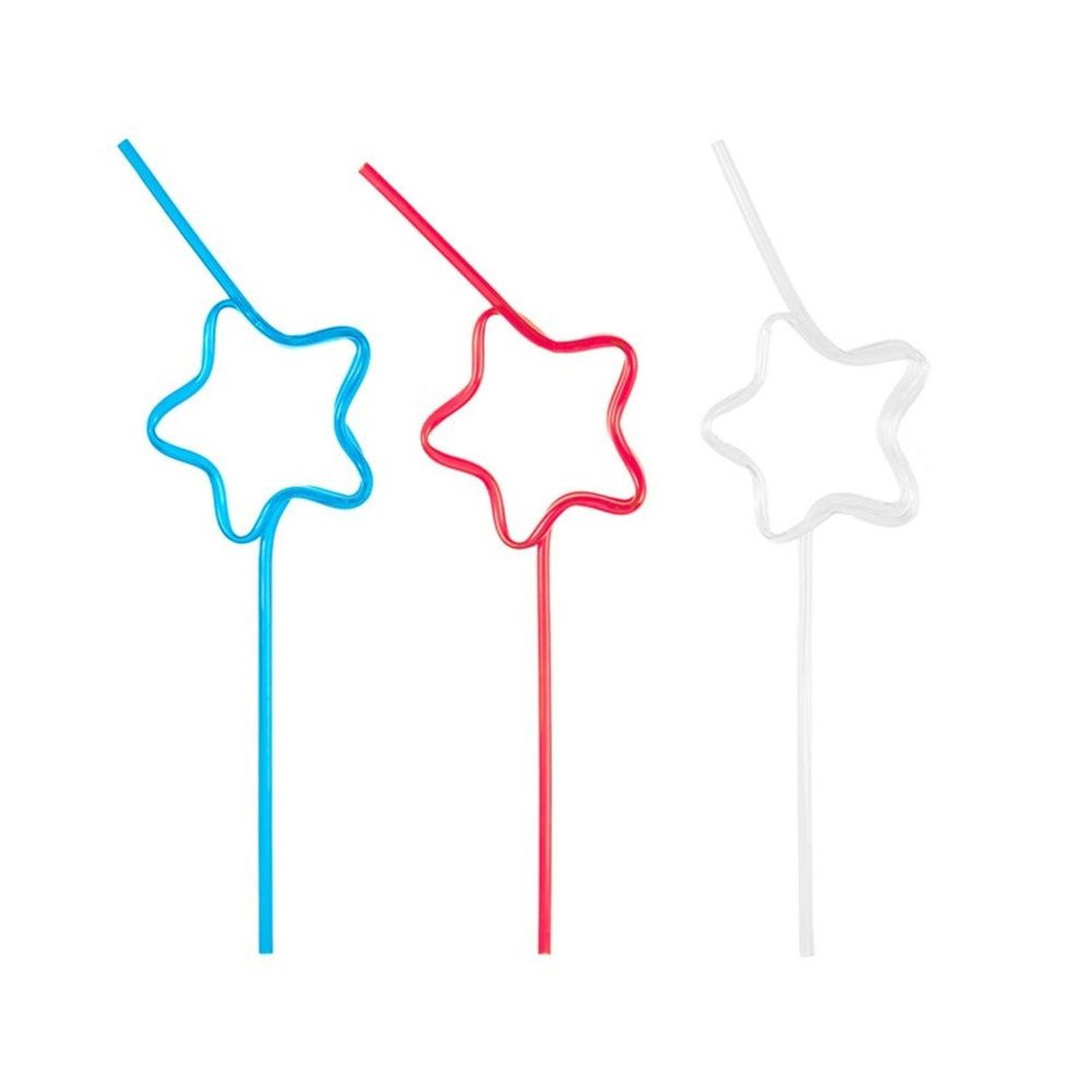 Star Shaped Plastic Straws (6ct)