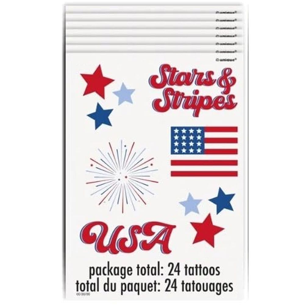 Patriotic USA Tattoos (24ct)
