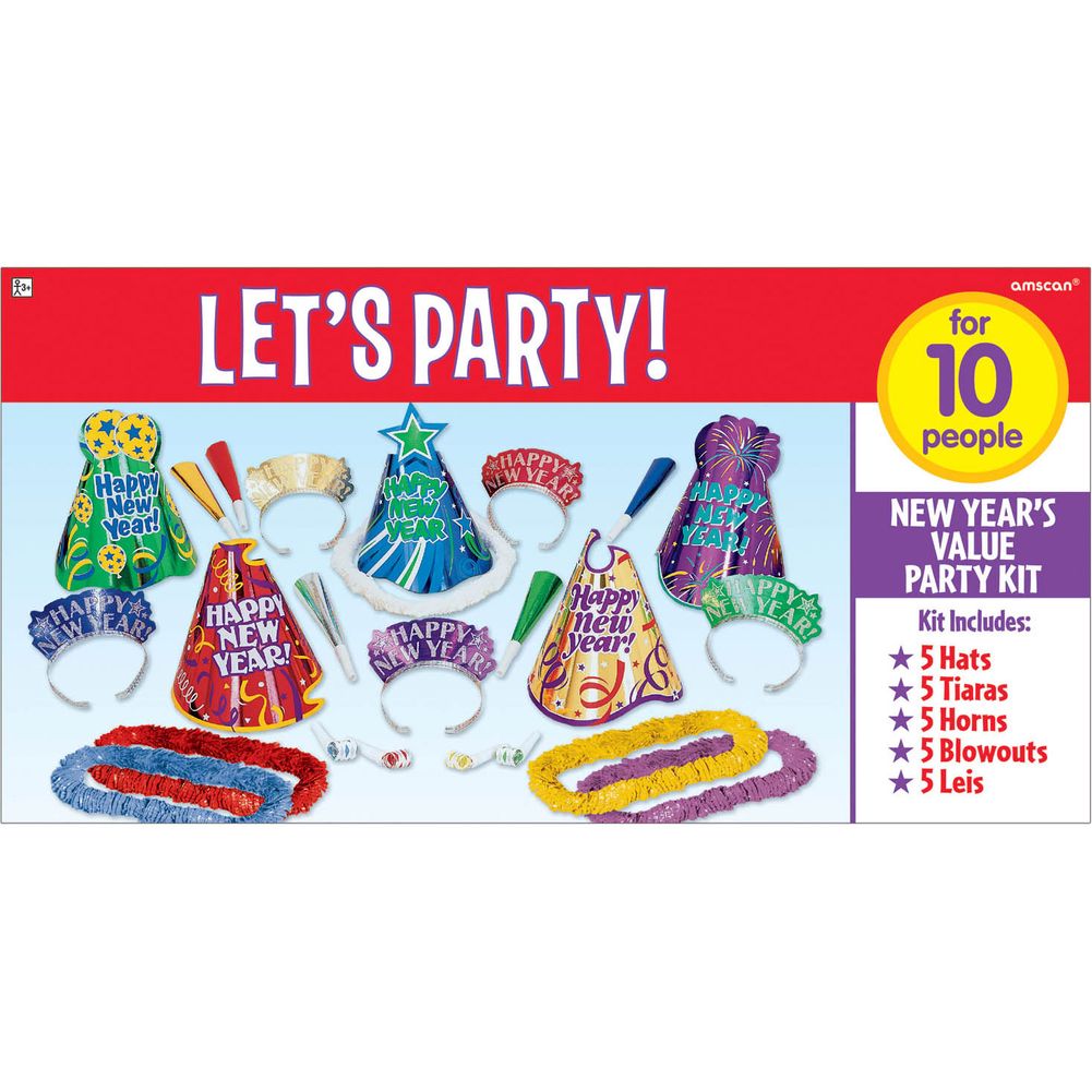 Let's Party New Years Eve Party Pack for 10