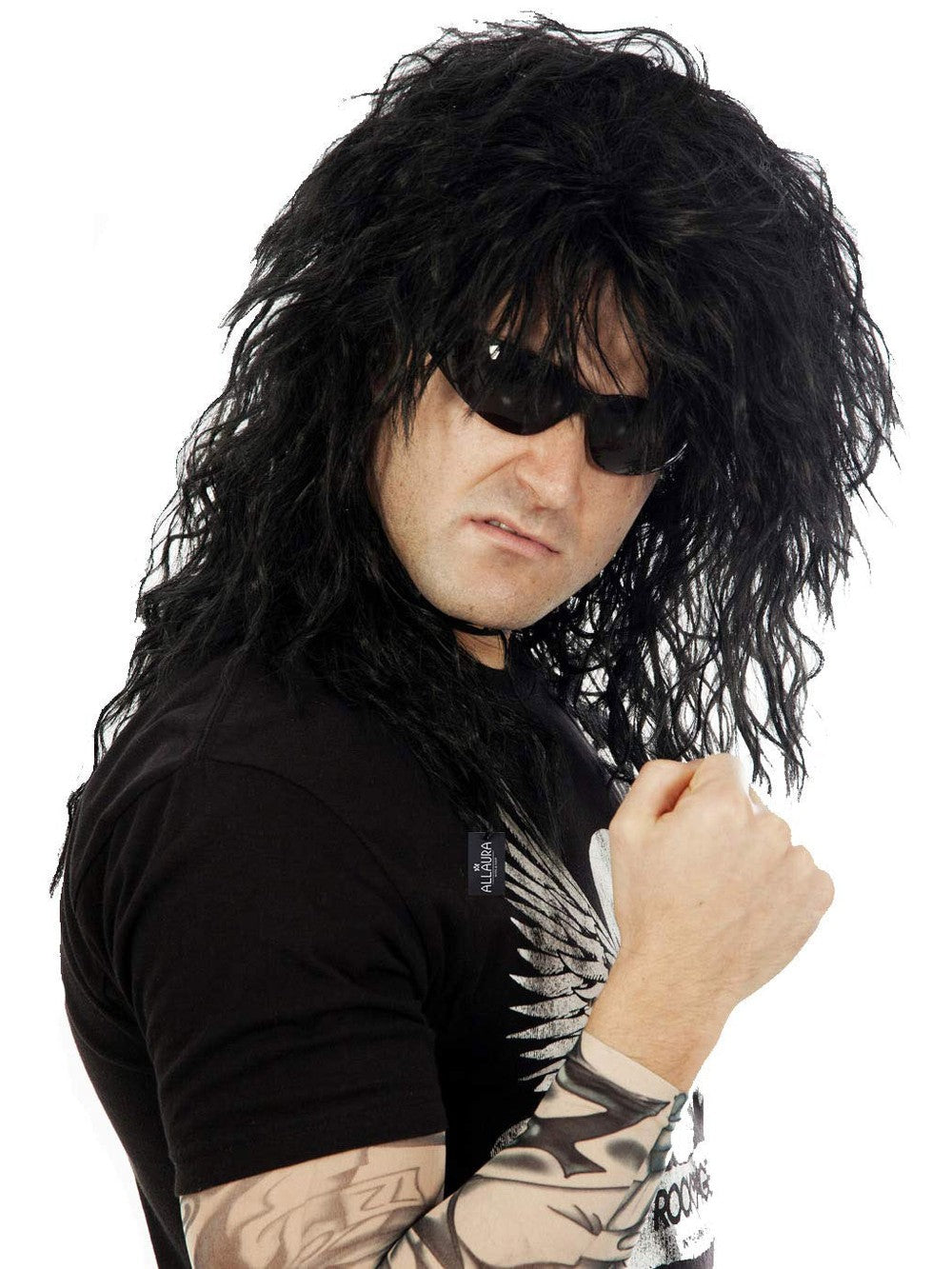 80s Rocker Black Wig costume wig, photo 1 of 3