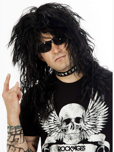 80s Rocker Black Wig costume wig, photo 1 of 3