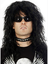 80s Rocker Black Wig costume wig, photo 1 of 3