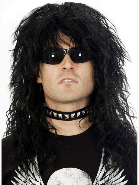 80s Rocker Black Wig costume wig, photo 1 of 3