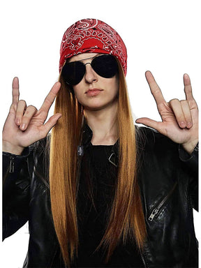 90s Rocker Wig With Bandana & Sunglasses costume wig, photo 1 of 3