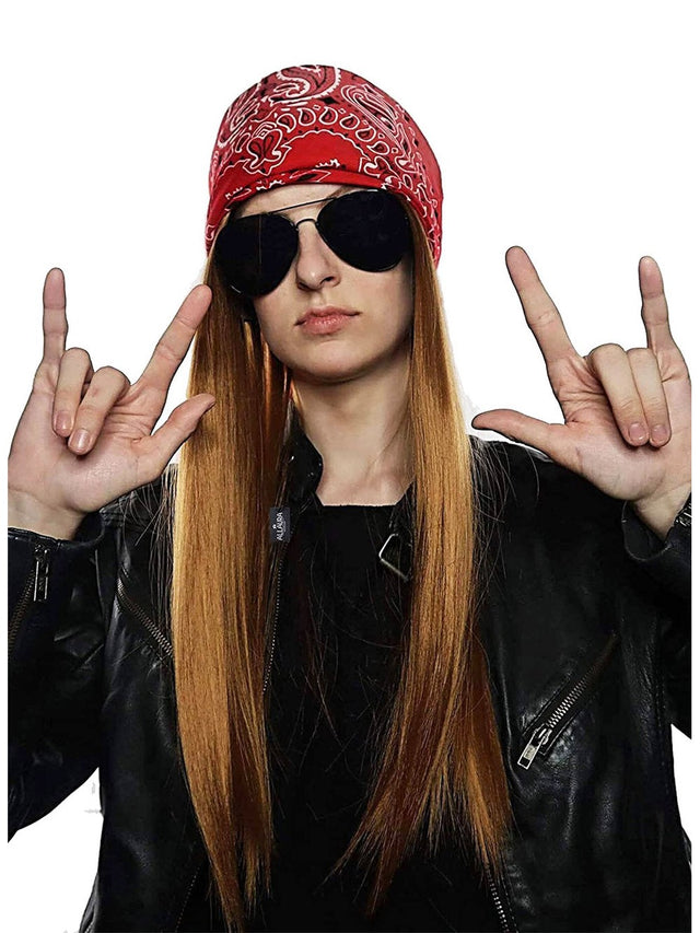 90s Rocker Wig With Bandana & Sunglasses costume wig, photo 1 of 3