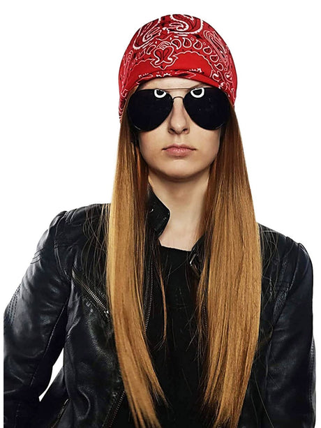 90s Rocker Wig With Bandana & Sunglasses costume wig, photo 1 of 3