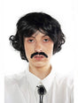 70s Black Shag Wig & Moustache costume wig, photo 1 of 4