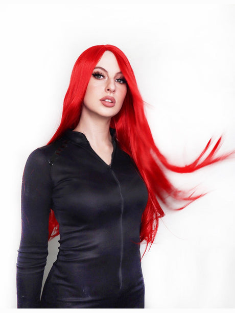 Fiery Red Long Wig costume wig, photo 1 of 4