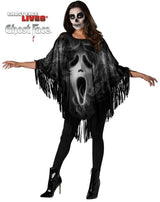 Ghost Face Fringe Poncho O/S