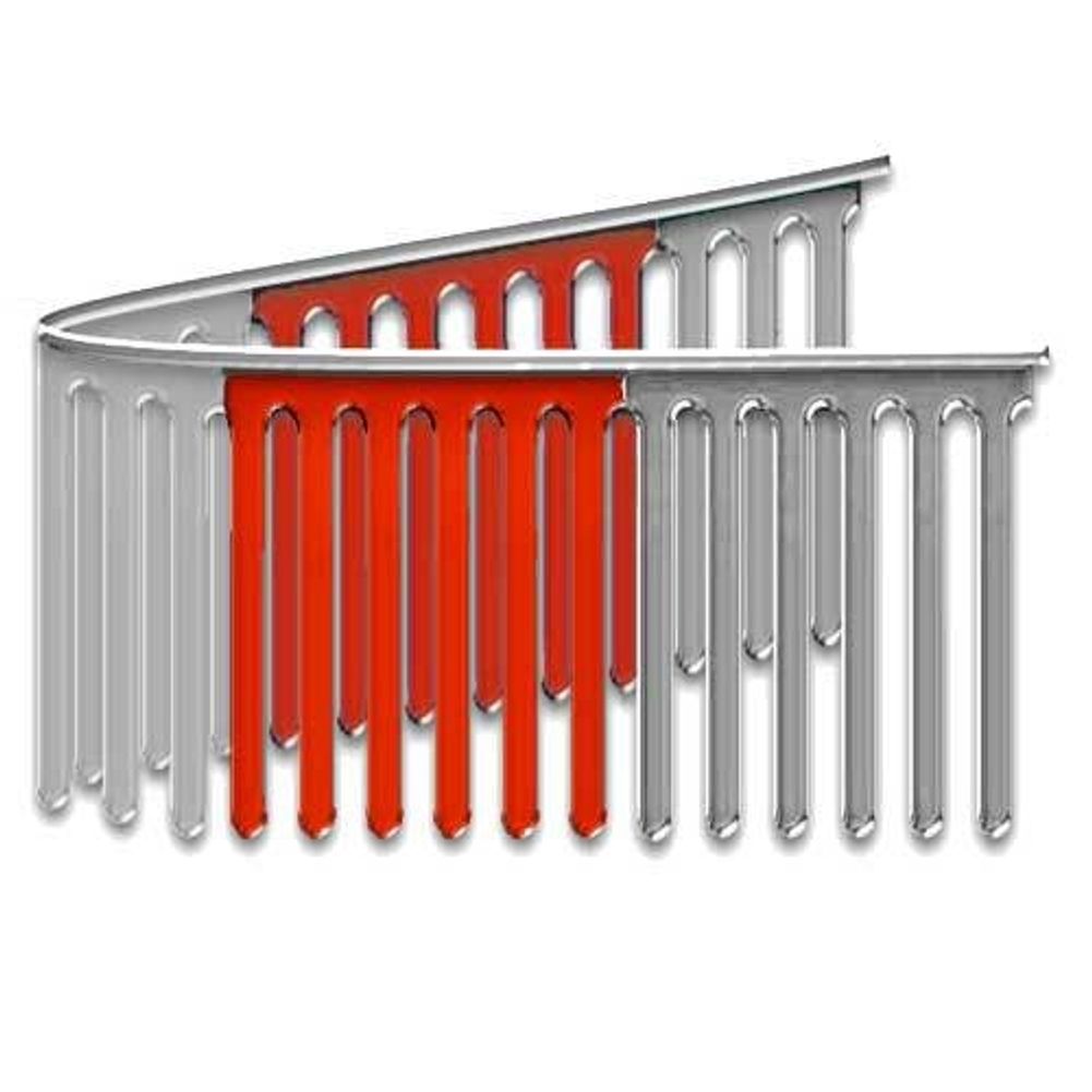 Red and Silver Metallic Finger Banner 60 Ft.