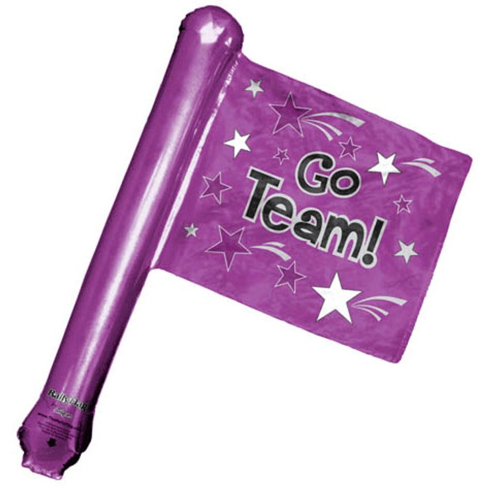 Go Team Purple Rally Flag Shape